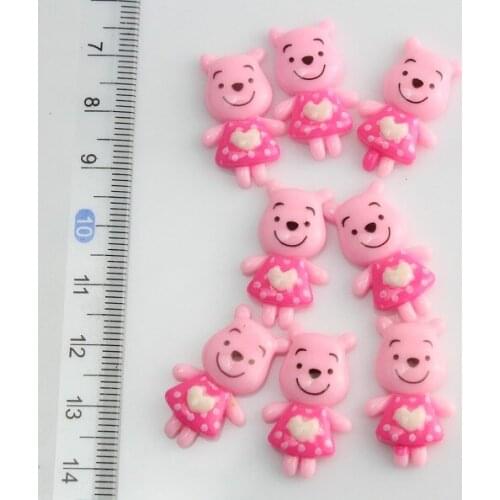 30pcs pink lovely BEARS Resin Decoden Kawaii Flatback Cabochon 23mm mix pink colors