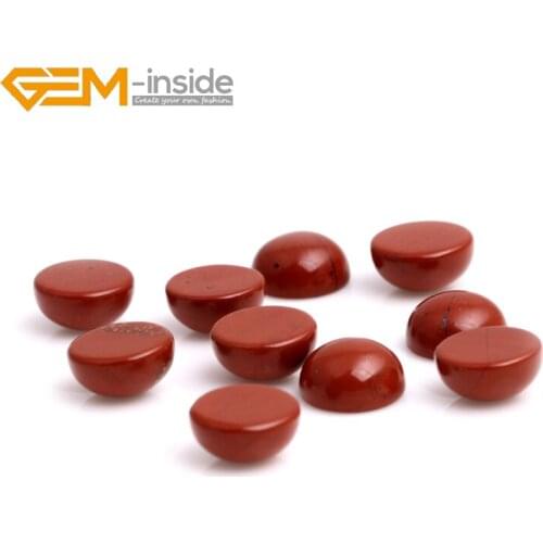 5 PCS GEM-inside Round/Oval Shape Natural Red Jaspers Stone CAB cabochon Beads For Jewellery Ring Pendant Making DIY Gifts