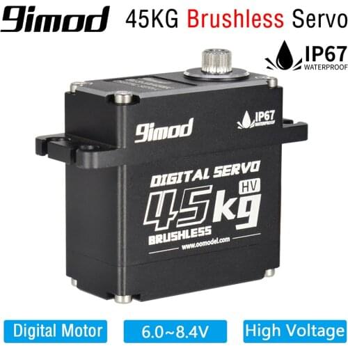 9imod Waterproof Servo BLS-HV45MG 45KG 180 Degree Aluminum Case Digital Metal Gear HV Brushless Servo for RC Car Truck Crawler