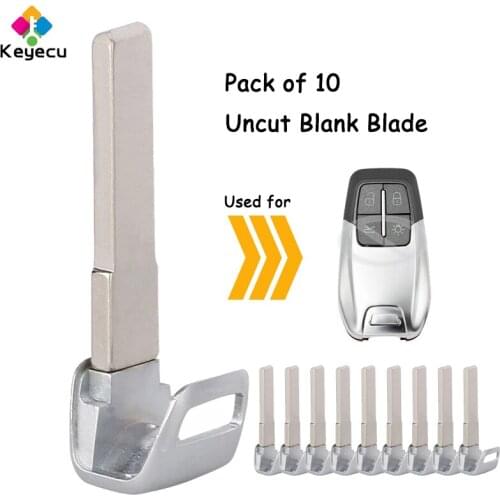 KEYECU 10 Pieces Smart Remote Car Key Blade Uncut Insert Emergency Blank Blade - FOB for Ferrari 458 588 488GTB La Ferrari