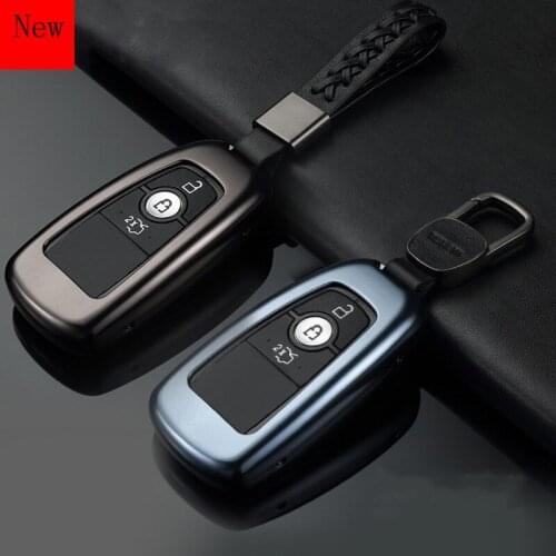 High-Quality Aluminium Alloy Car Smart Key Case Cover for Ford New Mondeo Sharp Circle Mustang Explorer 2018 Car Accessories