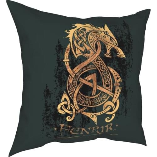 Fenrir Nordic Monster Wolf Pillowcase Printing Polyester Cushion Cover Gift Viking Pillow Case Cover Home Dropshipping 45*45cm