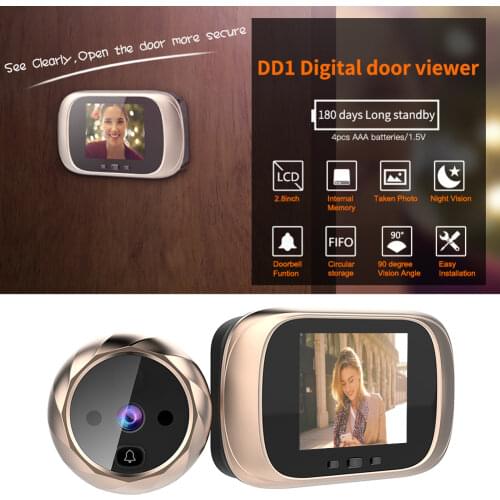 2.8 inch Smart Electronic Peephole Night Vision Door Video Camera Viewer Outdoor Door Bell LCD Color Screen Digital Doorbell