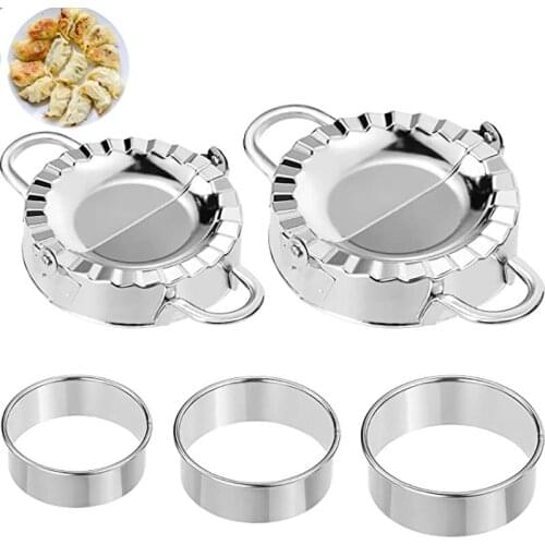 5Pcs Stainless Steel Dumpling Wrapper Mold Dumpling Mold Set Ravioli Maker Dough Press Cutter Empanada Press Pie Ravioli Press