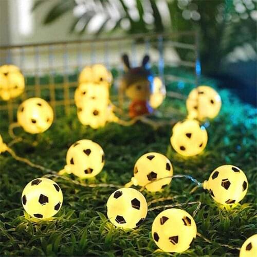Battary Powered 10/20/40 Leds String Light 5CM Football Creative Holiday Decoration Indoor Kids' Gift for Window,Bedroom