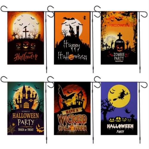 Halloween Garden Banner Pumpkin Witch Castle Decoration Horror Scene Layout Halloween Decorations for Home Party Decoration