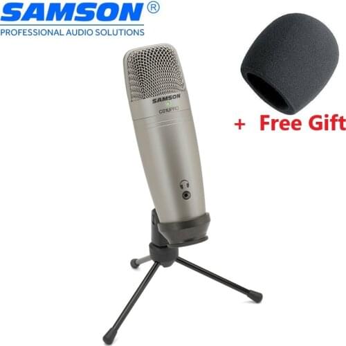 Samson C01U Pro USB Studio Condenser Microphone Real-time Monitoring Large Diaphragm Condenser for Broadcasting Music Recording
