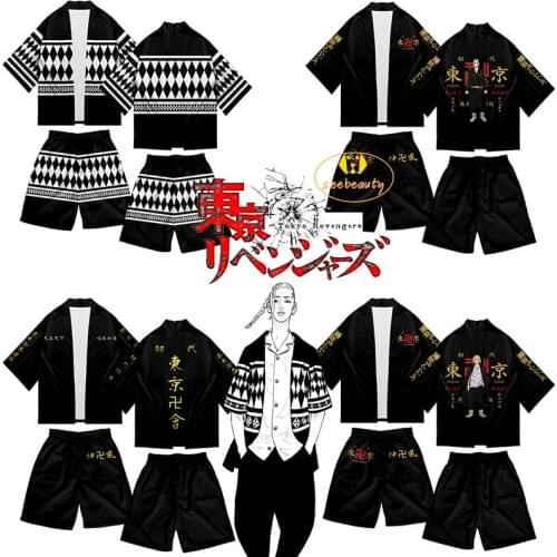 Anime Tokyo Revengers Yukata Sets Ken Ryuguji Costume Draken Kimono Mikey Haori Cardigan Tokyo Manji Gang President Top Shorts