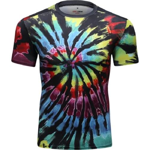 Cody Lundin Colorful Digital Sublimation Printed Tshirt Men Running Gym Rahguard