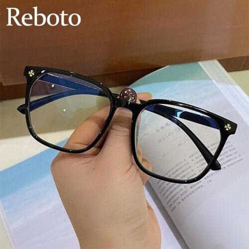 Square Anti Blue Glasses Frame Women Vintage Transparent Lens Optical Eyeglasses Frame Fashion Brand Clear Spectacle