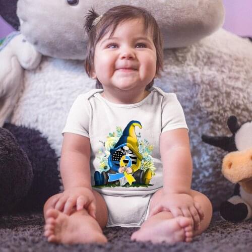 Summer Newborn Infant Baby Girls Boys Short Sleeve Faceless Gnome Sunflower Printed Jumpsuit Romper Casual Outfits Clothes#p4