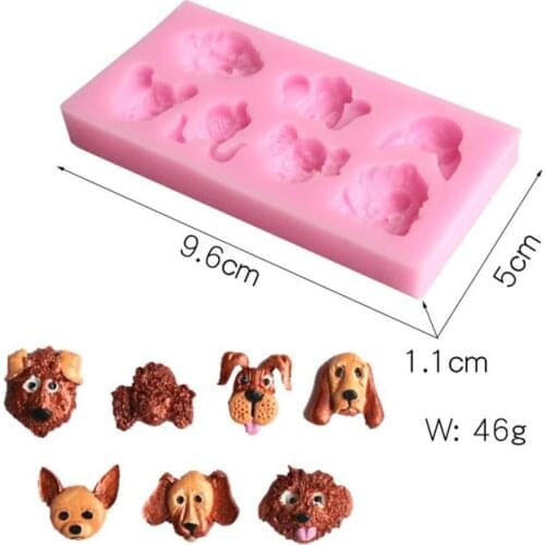 Cute Dogs Shape Silicone Fondant Cake Decorating Mold Chocolate Polymer Clay Mould Animal Cake Tool For Bakeware