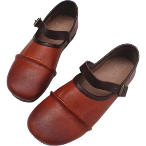 Womens Shoes slip on Ballerina Shoes Round toe Ladies Moccasins 100% Genuine Leather Ballet Flats Womens Autumn shoes