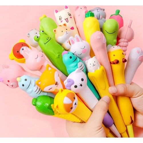 Squishy Kawaii Cute Gel Pens Stress Fidget Foam Spinning Cool Funny Ballpoint School Office Supply Writing Girl Gift Thing Stuff