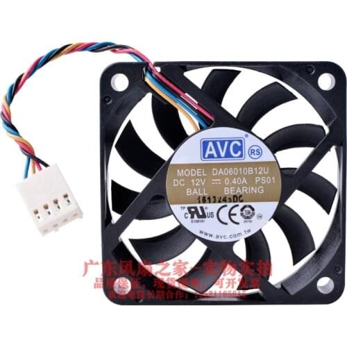 New 6 cm four-wire PWM automatic speed control large air volume CPU cooling fan DA06010B12U 12V