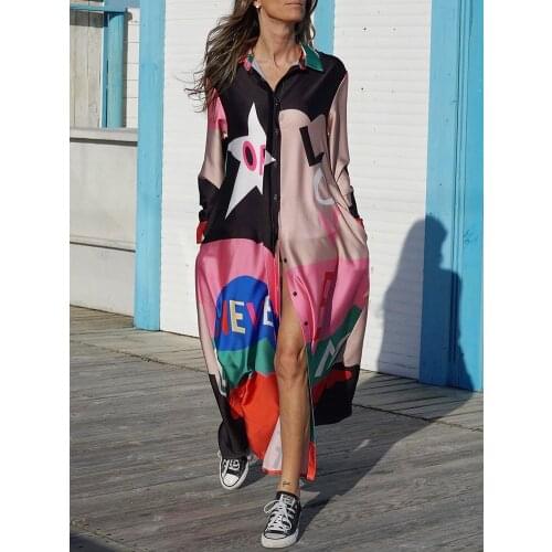 Turn Down Collar Casual Women Patchwork Dress Slim Fit Lacing Up Office Lady Mini Dress Loose Lantern Sleeve Print Party Dress