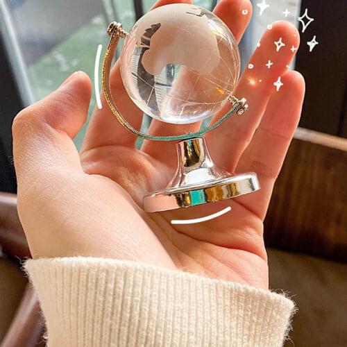 Simple Mini Globe Girl Heart Creative Desktop Ornament Transparent Desk Ornament