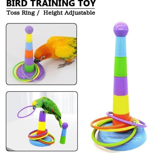 Random Color Bird Training Tools Parrot Toy Circle Throwing Mini Ferrule Toy Ring Budgerigar Toy