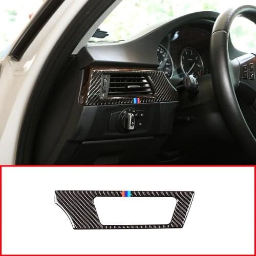 RHD LHD For BMW E90 E92 3 Series 2005-2012 Carbon Fiber Car Driver Side Air Conditioning Vent Frame Stickers Left and Right Hand