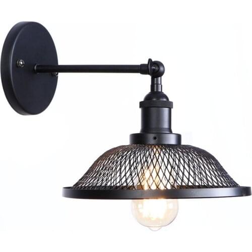 Rust Black Iron Net Wall Sconce Edison Industrial Vintage LED Wall Light Fixtures Loft Adjust Bedside Wall Lamp Home Lighting