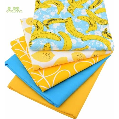 Chainho Twill Cotton Fabric,Patchwork Cartoon Tissue Cloth,DIY Sewing Quilting Fat Quarters Material For Baby&Children, 5pcs/Lot