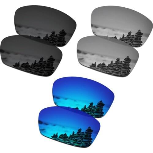 SmartVLT 3 Pairs Polarized Sunglasses Replacement Lenses for Oakley Hijinx Stealth Black and Silver Titanium and Ice Blue