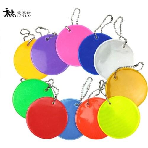 11 Colors Customized logo Reflective keychains charm bag pendant reflective keyrings Holiday gift for road safety use