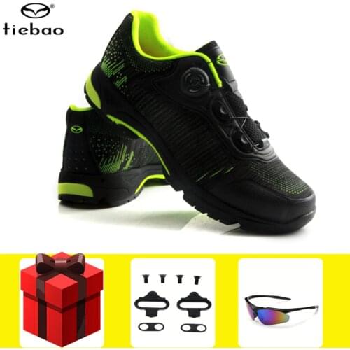 TIEBAO Leisure cycling shoes sapatilha ciclismo mtb men women pro self-locking breathable mountain bike superstar sneakers