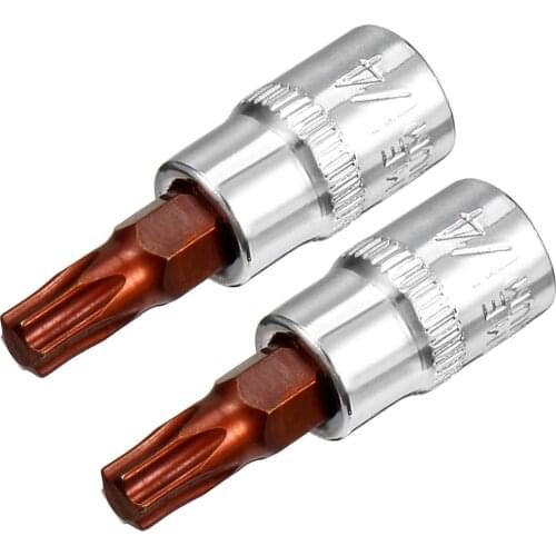 UXCELL 2Pcs 1/4-Inch Drive T30 Torx Bit Socket S2 Steel for Tightening Nuts Bolts DIY Hand-Making Automotive Repairs Hot Sale
