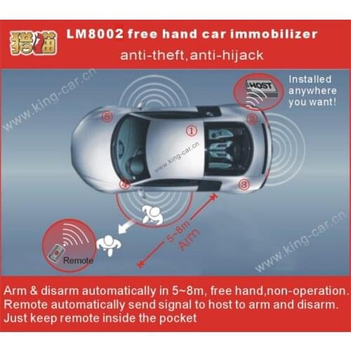 High quality free shipping 12 voltage auto engine cut wireless remote car alarm system
