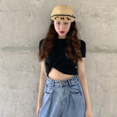 2020 New Women Summer Knitted Ribbed T Shirt Sexy O Neck Ladies Slim Thin Short Sleeves Tops Female Vintage Casual Pullover Tops