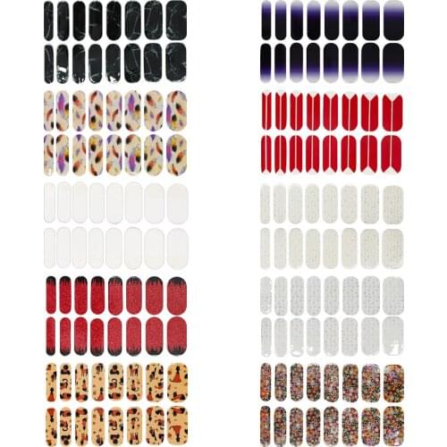 10 Sheets Full Wraps Cover Shiny Nail Sticker Decals Adhesive Creative Polish Designer Decoration