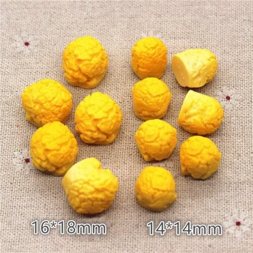 10pcs Cute 3D Resin Popcorn Simulation Miniature Food Art Flatback Cabochon DIY Craft Decoration,14-16mm