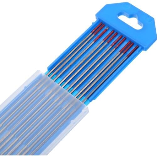 10Pcs TIG Welding Tungsten Electrodes Rod 2% Thoriated Tungsten Electrode WT20 Red End Consumables Kit Welding Tools Mayitr