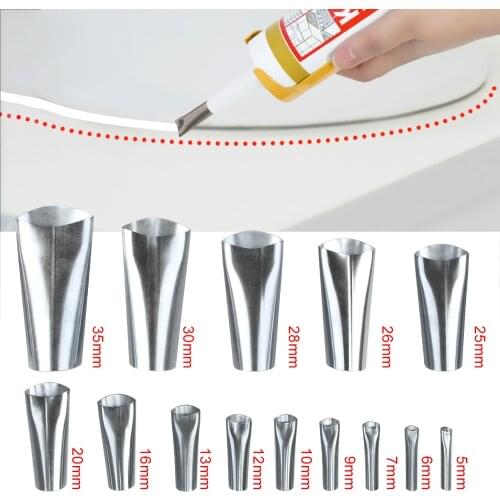 14PCS Caulking Finisher Glue Stainless Steel Finishing Tool Caulk Nozzle Glue Remover Scraper Applicator Sealant Applicator Tool