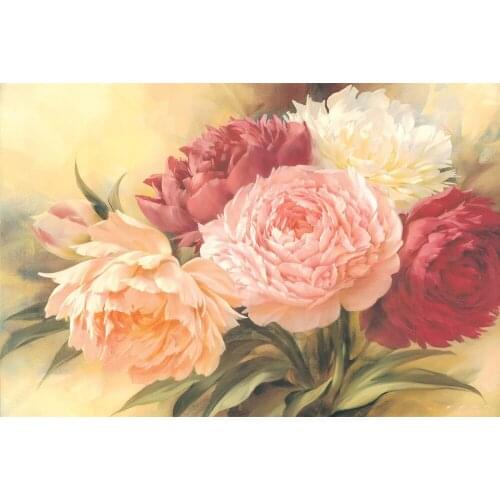 DIY Diamond Painting Cross stitch Needlework Picture Rhinestone home decor wall Diamond embroidery 35*25cm Peony flowers