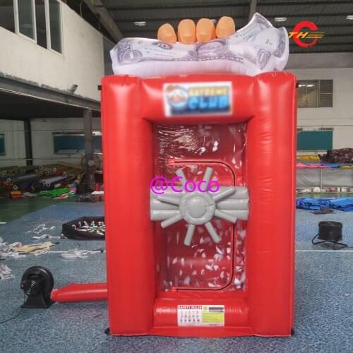 Free air ship to door! 2x2x2.8m newest Inflatable Money Booth,Inflatable Cash Cube,Inflatable Money Machine game for sale