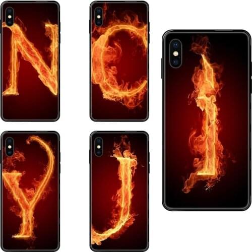 Letters On Fire Art Black Soft TPU Cell Phone Cases For Galaxy A5 A6 A7 A8 A10 A10S A20 A20S A20E A21S A30 A30S A40 A50 A70 A71