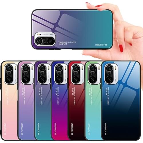 Tempered Glass Case For Xiaomi Poco M3 Pro 5G F3 X3 Pro NFC Cases Fundas Poco M3Pro F3 Cover Luxury Gradient Anti-knock Coque