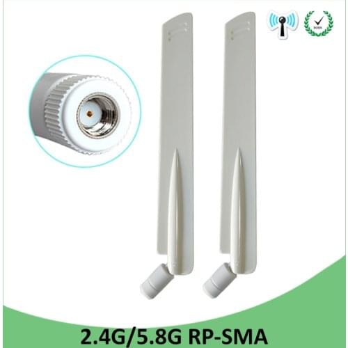 2pcs 2.4GHz 5GHz 5.8Ghz Antenna 8dBi RP-SMA Connector Dual Band 2.4G 5G 5.8G wifi Antena aerial SMA female wireless router