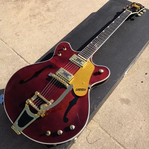 Red wine Electric Guitar With Gold Hardware free shipping