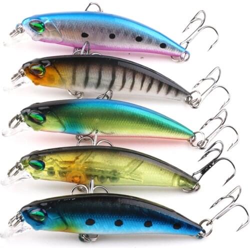 HENGJIA 1PCS 7CM-4.3G Minnow Wobblers Fishing Lure Artificial Bait Hard Swimbait Mini Crankbaits Fishing Tackle Lures