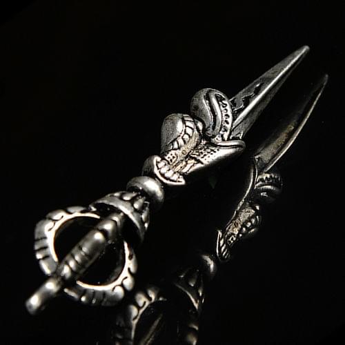 Chinese Tibet Buddhist Vajra-Jue Vajrakila Phurpa Dorje Dragon Amulet Pendant Statue