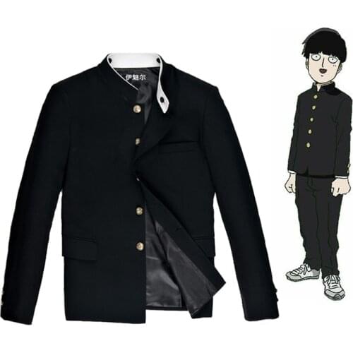 Mob Psycho 100 Cosplay Costume Mobu Saiko Hyaku Kageyama Shigeo black Gakuran Suits Coat Pants Mens JK School Uniform S-4XL