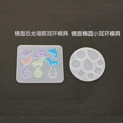 Crystal Epoxy Mold Earrings Small Dinosaur Dolphin Mold Mirror Resin Silicon Mold Pendant