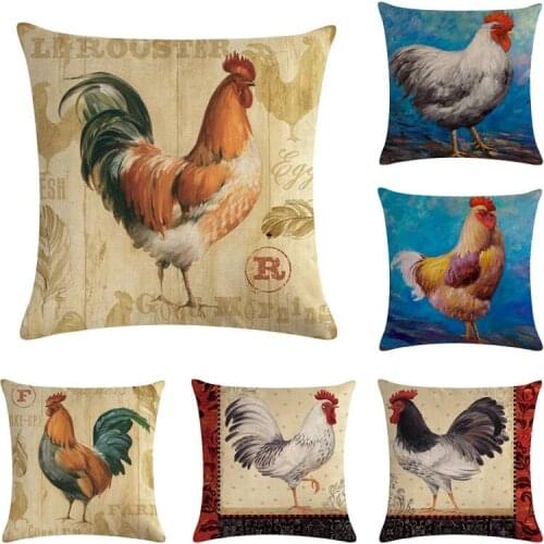 45cm*45cm The old cock and the hen design linen/cotton throw pillow covers couch cushion cover home decorative pillows