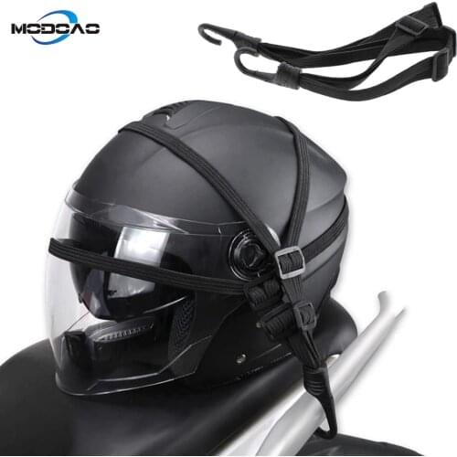 Motorcycle Flexible Universal Helmet Luggage Elastic Rope Strap 2 Hooks Helmet Fuel Tank Luggage Rope Strap Net Belt Bike Rope