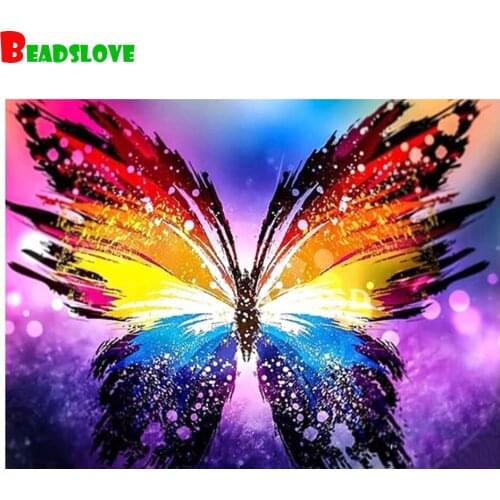 New arrival Diamond mosaic colorful Butterfly full Drill round diamond embroidery animals Diamond Painting Cross Stitch gift