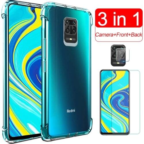 Transparent TPU Soft Case For Xiaomi Redmi Note 9S 5 8 9 Pro 8T 6A 7A 8A 9A 4 4X 7 A Tempered Glass Phone Protective Cover Coque