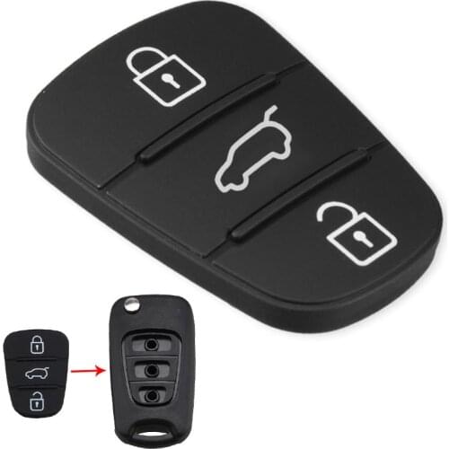 3 Buttons Rubber Pad Insert Replacement Fit for Hyundai Solaris Accent Tucson l10 l20 l30 Kia Rio Ceed Flip Remote Car Key Shell